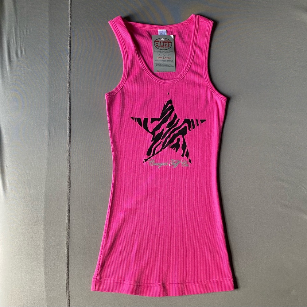 Pink Cowgirl Tuff Co ribbed tank